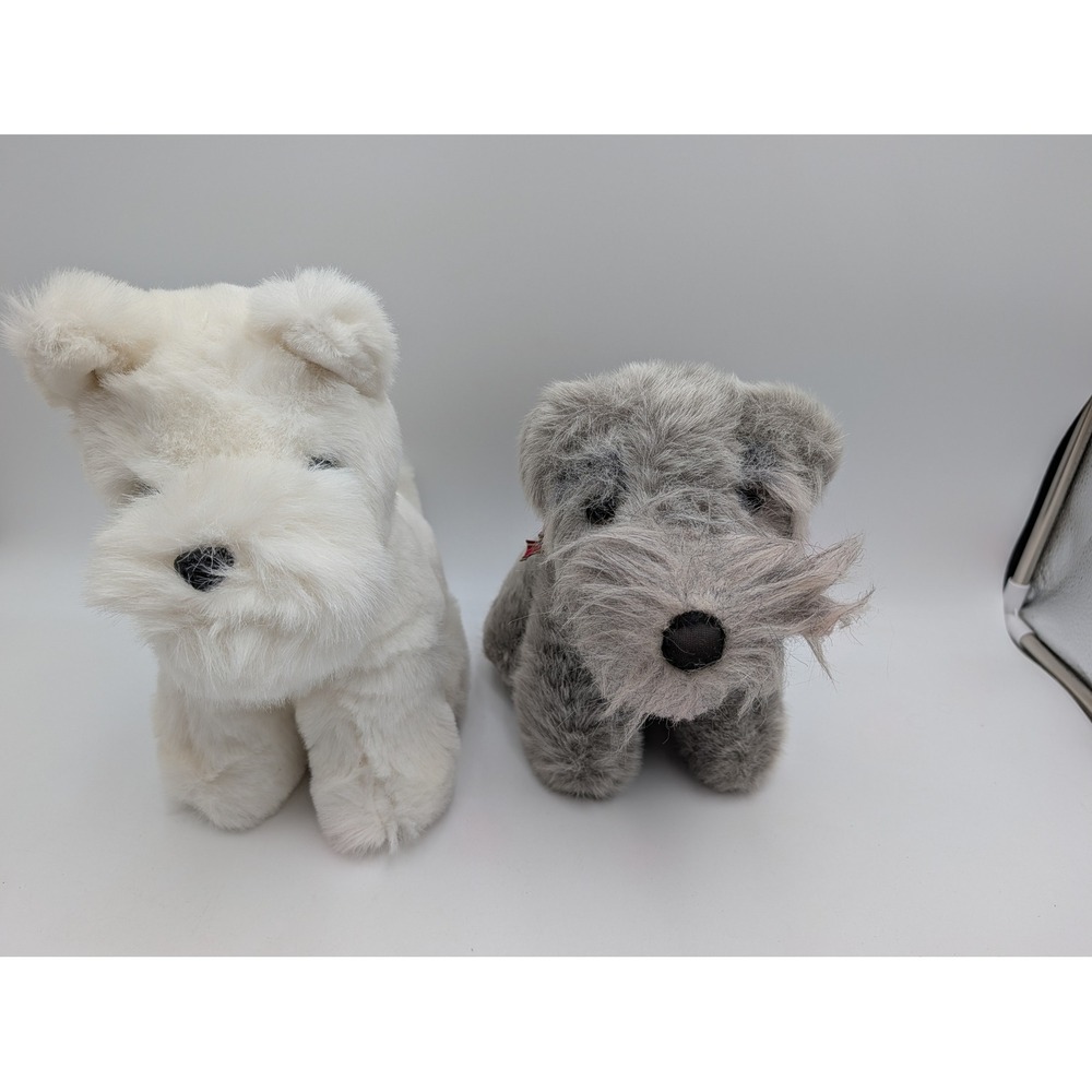 Chosun Dog Plush Gray White 1987 Vintage Schnauzer Terrier Lot of 2